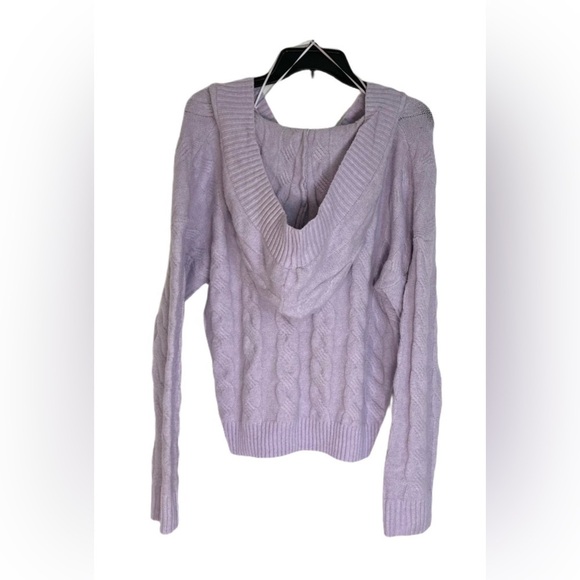 HIPPIE ROSE Cable-Knit Hoodie Sweater - Picture 2 of 3